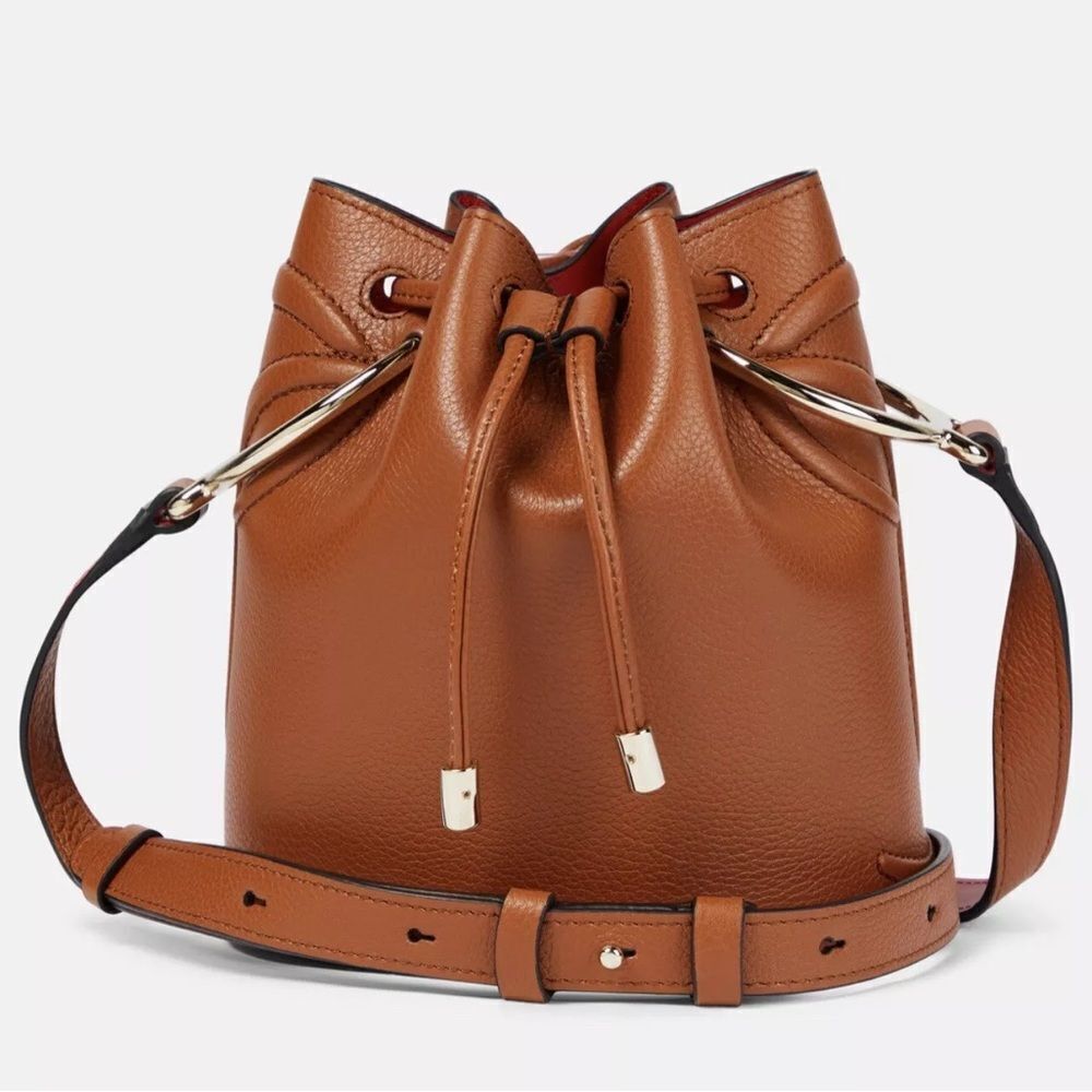 Christian Louboutin By My Side embellished textured-leather bucket bag